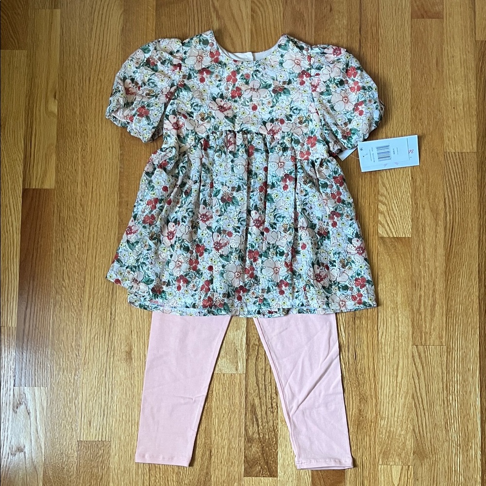 Floral Top with Pink Leggings